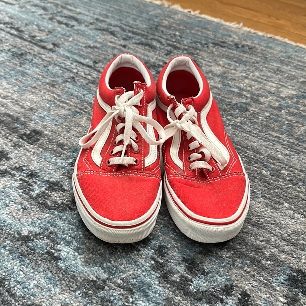 Vans red low tops